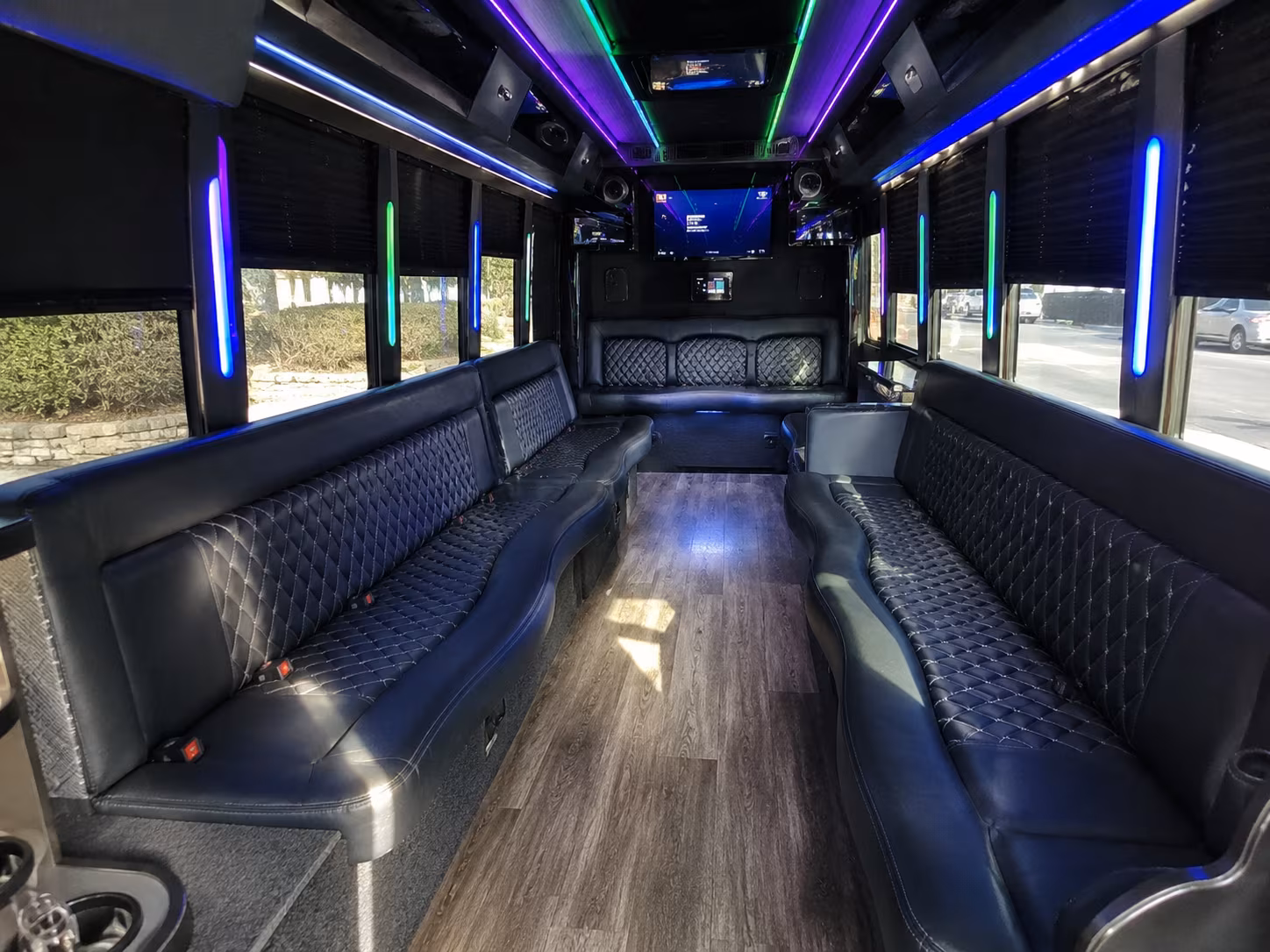 glendora 15 passenger party bus interior