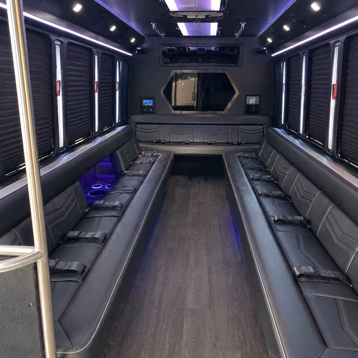 glendora 18 passenger party bus interior
