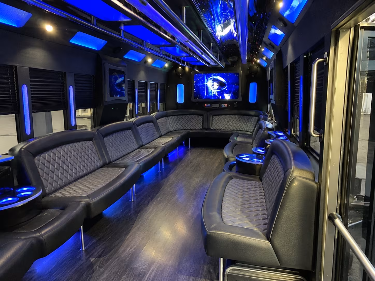 glendora 28 passenger party bus interior