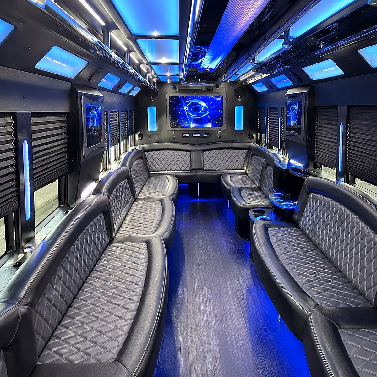 glendora 50 passenger party bus interior